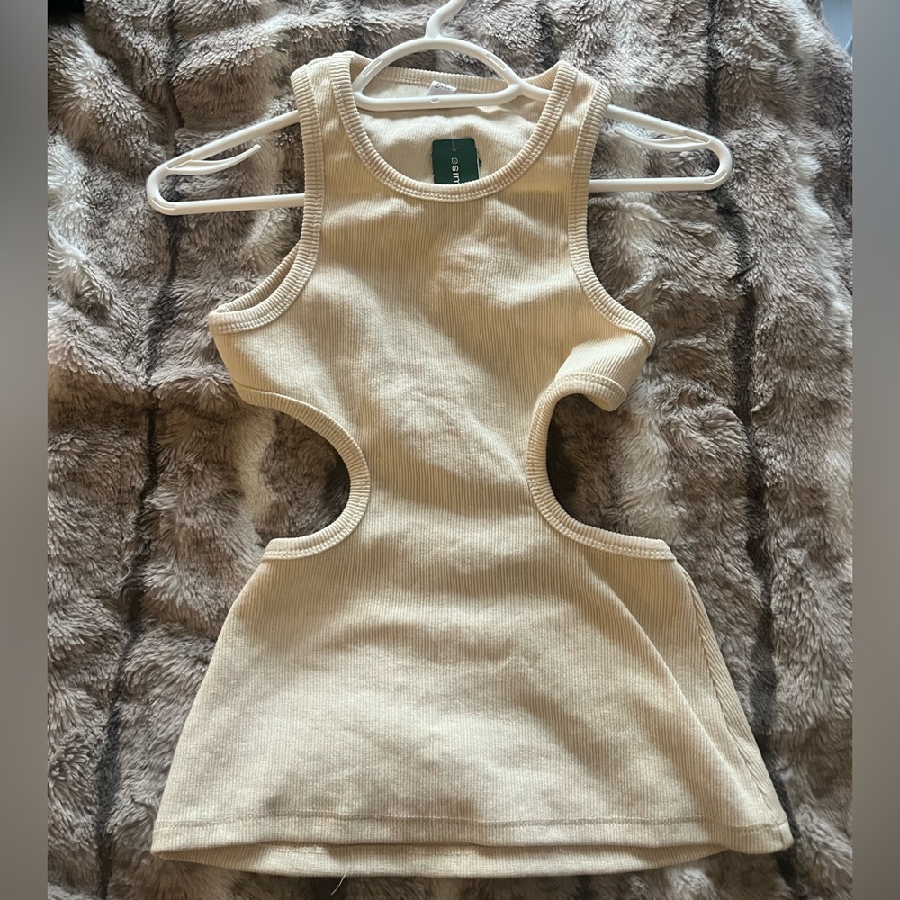 Cream open back top